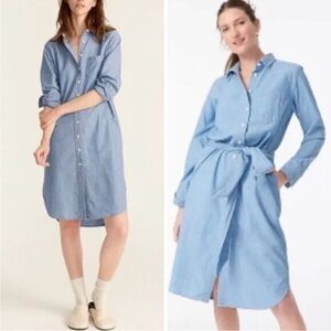 J. Crew classic fit chambray/denim midi shirtdress, woman’s, 8 tall